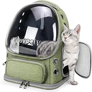 VENTILATED BACKPACK: With a breathable bubble window in the front, this clear pet backpack allows cats to enjoy the sun without feeling stuffy, there are exits on the side for pets to enter and exit, and you can also pet your kitten, which is the best ventilation in a space pack ever.
MORE SPACE AND FOLDABLE: Compared with others, our square design leaves enough space for cat (under 15 pounds)to turn around, besides, we design the backpack can be folded to very small package, and there are side pockets and hook holes, you will enjoy the greatest convenience when taking your cat out.
SAFETY & ANTI-SCRATCH: Made of 600d oxford cloth and nylon mesh, environmentally friendly and breathable. Not easily scratched by cat claws. There are protective films on the front and back of the shell, which is scratch-resistan, please watch our video to remove the membrane cleanly.
NO PRESSURE TO CARRY: The shoulder strap is equipped with a chest buckle to prevent the shoulder strap from falling, and the back is sewn with pearl cotton and breathable mesh, giving you a comfortable and breathable experience.
ANTI-ESCAPE AND DOUBLE SIDED CUSHION: Built-in harnesses keep your naughty friends from escaping, and the short plush cushion is double-sided for summer and winter. Can be disassembled and washed separately!
[FRIENDLY REMINDER]: Classic and upgraded versions will be sent at random. If you need to replace them, please feel free to contact us at any time. Thank you again for your support and love.
CUSTOMER SUPPORT: Please contact us via customer service email firstly for any questions. Cawypety provides 100% Money Back and professional technical support.