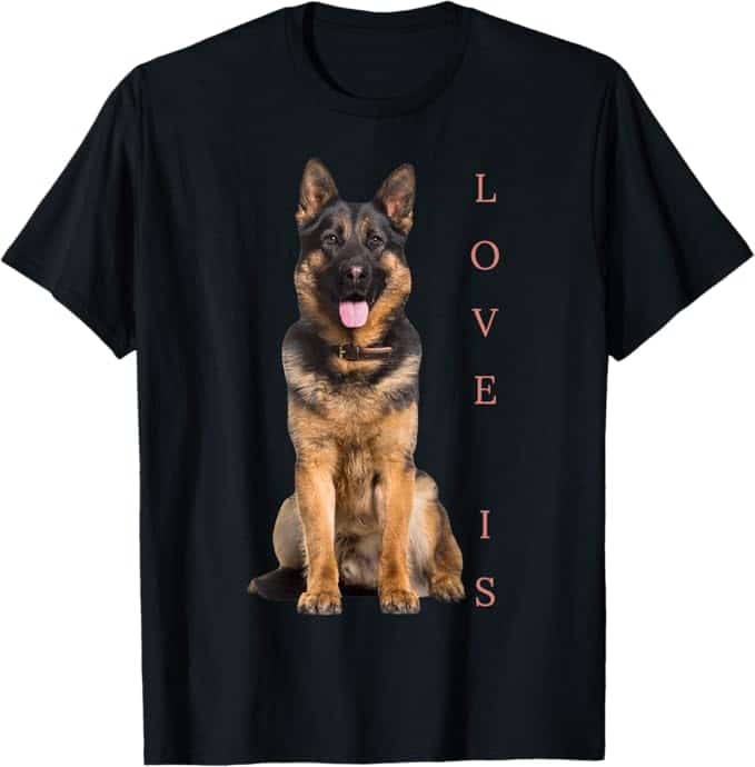 German Shepherd Shepard Dog Mom Dad Love Pet Puppy T-Shirt