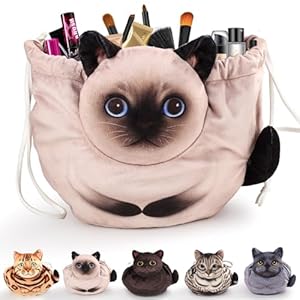 Cute Drawstring Makeup Bag: Use Our Cat Makeup Bag and Step Into a Fascinating World! You'll Love This Women's Cat Cosmetic Bag With Drawstring. It's Roomy Enough to Hold All the Frequently Used Items on Your Dressing Table. Help You Save a Lot of Space and Keep Your Desktop Tidy
Cat Makeup Bag: Charm Your Cosmetics With Our Premium Polyester Makeup Bag, Featuring A Playful 3d Cat Head Design. The Drawstring Design Ensures Easy Access And Adjustable Tightness To Keep Spills At Bay
Travel Cat Makeup Bag: Our Large-Capacity Travel Makeup Bag Is Perfect for Use at Home and on the Go, Whether You're on Vacation, at the Gym. It Has Enough Space for All Your Needs Without Being Bulky. You Can Also Use It to Store Your Kids’ Small Toys and Snacks
Cat Gift For Cat Lovers: This Adorable Cat-Shaped Drawstring Makeup Bag Is The Ideal Gift For Cat Lovers And Women. It'S Perfect For Any Occasion—Valentine'S, Christmas, Birthdays, Thanksgiving, Or Anniversaries. A Fun Cat Bag Present For Women, Wives, Friends, Or Girls
Multiple Cat Gift Choices: Choose from 9 feline-inspired makeup bags. Embrace this cat-themed organizer, perfect for storing your beauty essentials. Should any issues arise with your cat makeup bag, feel free to reach out for a prompt interaction