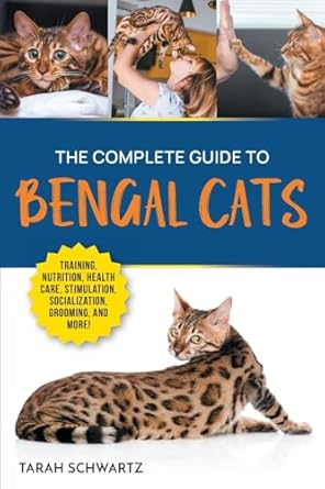 Author Tarah Schwartz used interviews with 23 TOP Bengal Breeders to create the perfect guidebook for any new Bengal owner!

This book is a comprehensive guide to everything Bengal! Covering everything a new owner will need to know including:
The unique history of the Bengal breed
Selecting the perfect Bengal cat from a reputable breeder
Contracts, health guarantees, and what to know before you buy
Preparing your home and family for your new Bengal cat
Training and socialization (including clicker training basics)
Deterring common bad behaviors
Litter box training, and problem-solving
Grooming tips for a Bengal
Bengal nutritional needs and feeding options
Common Bengal diseases, illness, and prevention
Cat shows and competitions: an introduction
Adjustments for an aging Bengal cat

Known for their stunning looks and affectionate personalities, Bengal cats are a breed like no other. With a unique coat pattern and origins that trace back to the wild Asian leopard cat, these feline companions have a fascinating history.

In this comprehensive guide, you’ll discover everything you need to know about caring for your Bengal cat. Whether you are a first-time owner or a seasoned expert, this book covers it all – from grooming and nutrition to veterinary care and clicker training. With expert advice and practical tips, you can be confident in providing the best possible life for your beloved Bengal.

Experience the joy of sharing your life with a Bengal cat and ensure their health and happiness with the help of this essential guide. With its in-depth coverage of all aspects of Bengal cat care, you’ll be well-equipped to tackle any challenge that comes your way.