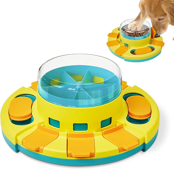 Potaroma Dog Puzzle Toy 2 Levels, Slow Feeder, Dog Food Treat Feeding Toys for IQ Training, Dog Entertainment Toys for All Breeds 4.2 Inch Height