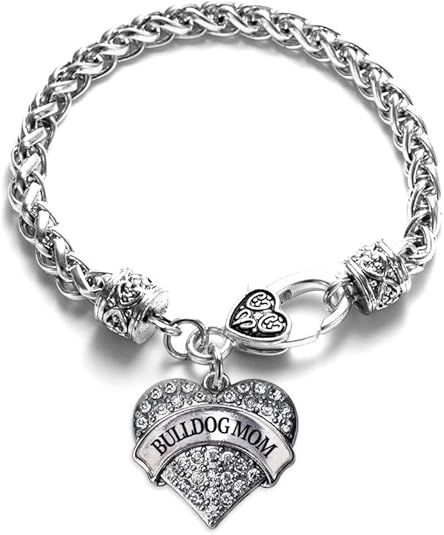 Inspired Silver - Silver Pave Heart Charm Bracelet with Cubic Zirconia Jewelry