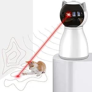 【The First Real Random Trajectory Automatic Cat Laser Toy】The built-in dual motor moves the laser point trajectory randomly, stimulating your pet's hunting instincts and keeping them engaged.For a better play experience, it is recommended to place the toy on a table at a height of 8-35 inches
【Motion-Activated】When the smart sensor detects your pet moving, the YVE LIFE cat laser toy is automatically activated and works for 15 minutes before turning off. The sensor can only be activated once every 2 hours, with a working distance of 0-13.1 ft
【3 Speed Modes Available】The toy has 3 speed modes (fast/slow/mixed) to meet different exercise needs of cats. This interactive laser cat toy provides the best experience for indoor cats
【Rechargeable Large Battery】The included USB rechargeable 1200 mAh battery is fully charged in 2.5 hours and provides up to 2 days of use.The product supports plug-in use, eliminating your worries
【Angle adjustable】By freely adjusting the angle of the laser head, you can make the toy shoot random laser dots on the ground or walls to satisfy your pet's preferences and make their playtime more exciting. The laser head can be manually adjusted within a 50° angle range vertically and automatically oscillates within a 60° angle range horizontally
【Silent & Durable Motor】Durable dual motor direct drive, gearless structure for quieter operation, won't disturb your rest and work
【Warm Tips】If any problem with the product, please let us know and we'll do anything we can to fix it