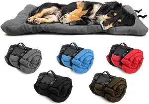 Foldable Design: This dog mattress is not only designed for indoor using, it is foldable with 2 nylon buckles, can be hanged on backpack when hiking or climbing or other outside activties. Developed dimension: 35.4"x23.6"x1.6", suitable for most medium or large size dogs. After folding: 11.8"x6.2"x6.2", very easy to carry.
Water-Resistant & Durable: Made of 1200D oxford material and has PU waterproof paint-coat.Durable enough and no need to worry about being got wet. Also,no need to waste so much time on cleaning as this dog bed resists hair; you only need to use a damp cloth or brush to clean it.
Adaptable Using Scenarios: Perfect for dogs, cats, rabbits or other animals and a simple rectangle shape can be used in crates, carriers, pet houses, elevated dog bed or outside activties resting. The main reason recommend this dog bed is it can be fold and lightweight, very easy to be carried. If you are looking for a dog mattress for outdoor using, this is the best choose.
Anti-Slip: We add Dotted non-slip fabric on the bottom, Not easy to be moved when dogs want to sleep on it.
LIFETIME WARRANTY: If you have any problems with our products within 30 days of purchase, please contact us directly and we will replace them for you free of charge. All of our products include Lifetime Warranty against manufacturer defects. Your satisfaction is the goal we pursue.