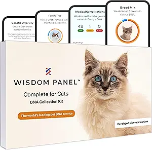 THE MOST COMPREHENSIVE CAT DNA TEST. Know your cat like never before. Our detection system offers the most precise breed report available leveraging the world’s largest cat breed reference panel and identifies 70+ breeds and populations.
45 GENETIC HEALTH TESTS DELIVER COMPREHENSIVE HEALTH INSIGHTS. See if they have (or are at risk of) any genetic health conditions, so you and your vet can create a plan that helps them stay healthy, happy, and well.
IDENTIFY PHYSICAL FEATURES WITH 25+ TRAIT TESTS. Wondering why your cat looks the way they do? Learn how their one-of-a-kind appearance came to be—and how to keep them looking (and feeling) their best.
CHAT WITH A VET (for free). Have questions about their DNA report? Or general care questions? Our licensed vets will hop on a 15-minute call to give advice and help you make the best choices for your cat.
4M+ PETS TESTED IN 50+ COUNTRIES. Developed by veterinarians and geneticists, loved by pet parents. Every test furthers research focused on improving the health and wellbeing of all pets.