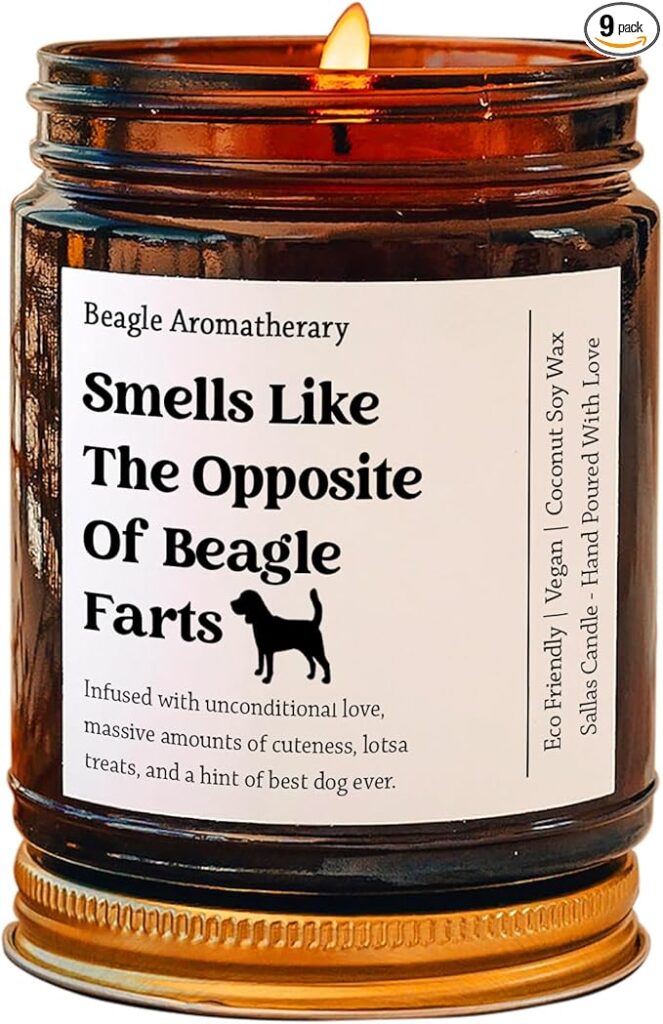 Beagle Gifts, Beagle Mom, Beagle Candle, Funny Beagle Gift, Gift for Beagle Lover, Unique Gift for Beagle Lover, Beagle Christmas Gift, 4 Oz 9 Oz Amber Candle 9 Fragrances