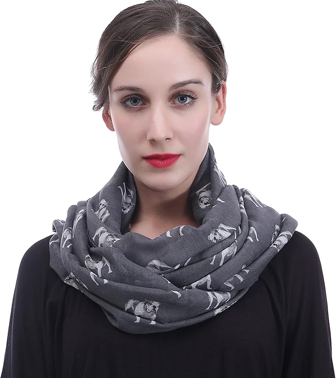 
Brand: Lina & Lily
Lina & Lily English Bulldog Dog Print Women's Infinity Scarf Lightweight