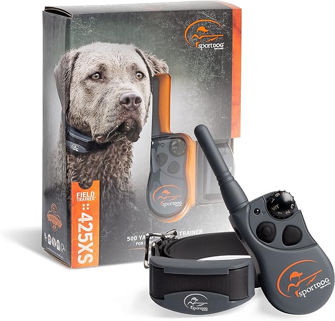 SportDOG Brand FieldTrainer 425XS Remote Training Dog Collar, E Collar for Stubborn Dogs - Waterproof, Submersible Up to 25 Feet, Rechargeable Dog Training Collar with Remote Shock, Vibrate, and Tone