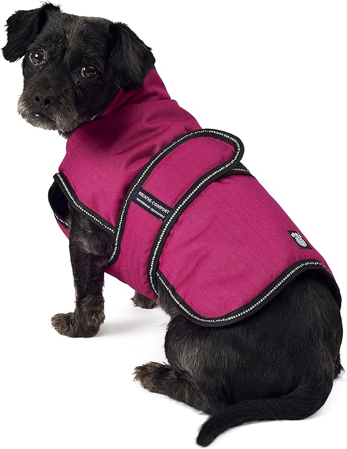 Full Coverage Winter Dog Coat: Ultra-durable, waterproof, and windproof design with full chest coverage, providing superior warmth and protection against all harsh winter elements, including rain, snow, wind, and extreme cold. Perfect for extreme weather conditions.
Reflective For Safety: Equipped with reflective piping along all seams, including the collar and belly strap, this design ensures maximum visibility for safe dog walking in low-light conditions, enhancing your dog’s safety during evening or early morning.
Triple-layer warmth: This dog coat combines a breathable high-denier nylon shell with a poly/cotton liner for exceptional insulation. Designed to keep dogs warm in cold weather, the triple-layer construction ensures comfort and durability without overheating.
Convenient Use and Care: Features a leash opening for easy attachment, along with simple hook and loop strapping around the belly for quick on and off. This coat is also machine washable with low tumble dry recommended, making it effortless to clean and maintain for long-lasting use.
Recommended Chest Girth Sizing: Small (Girth 18"), Medium (Girth 22"), Large (Girth 26"), X-Large (Girth 31"), XX-Large (Girth 36"). Please refer to our sizing chart image for recommended length dimensions and measurement guidance.