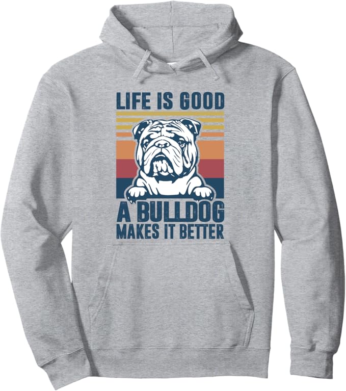 Bulldog Gifts For Women Men Dog Dad Dog Mom English Bulldog Pullover Hoodie