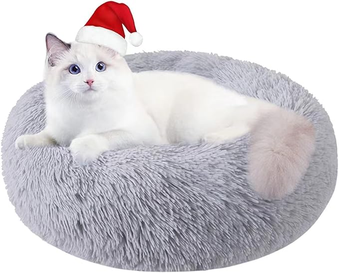 Cat Beds for Indoor Cats, 20 Inch Dog Bed for Small Melium Large Dogs, Washable-Round Pet Bed for Puppy and Kitten with Slip-Resistant Bottom