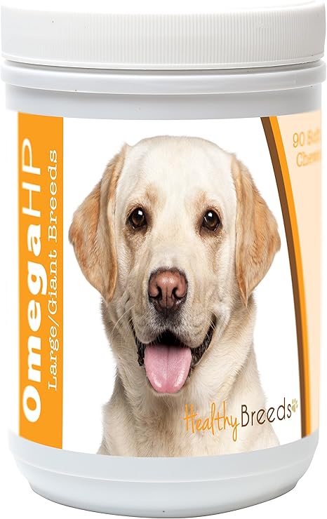 Healthy Breeds Labrador Retriever Omega HP Fatty Acid Skin and Coat Support Soft Chews 90 Count