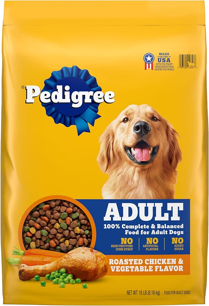 Pedigree Complete Nutrition Adult Dry Dog Food, Roasted Chicken & Vegetable Flavor,18 lb. Bag